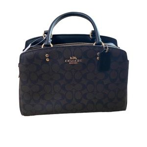 Coach Signature Lillie Carryall and Wallet Set Brown and Black NWT